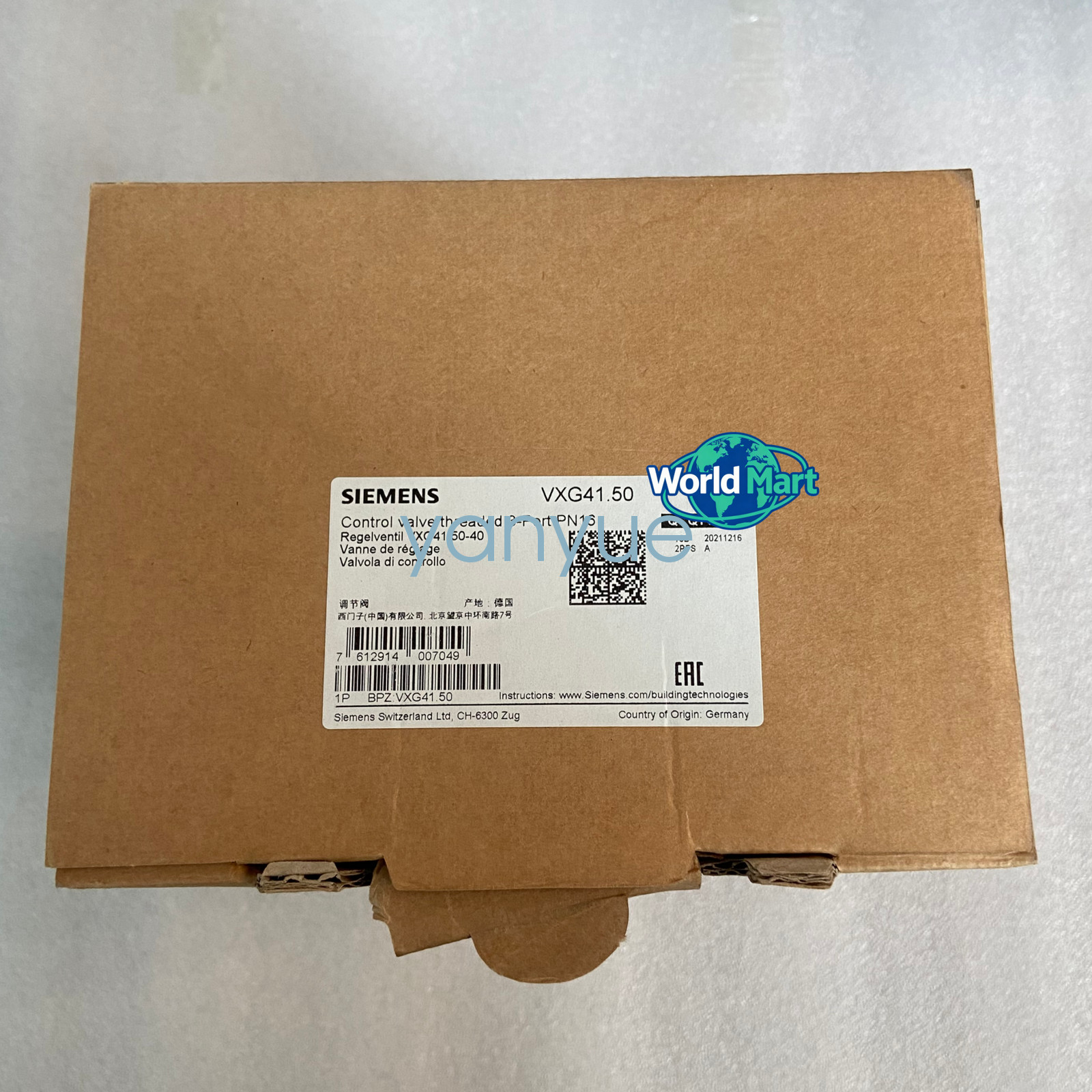 1PCS new Siemens VXG41.50 Control Valve VXG41.50  via FedEx or DHL