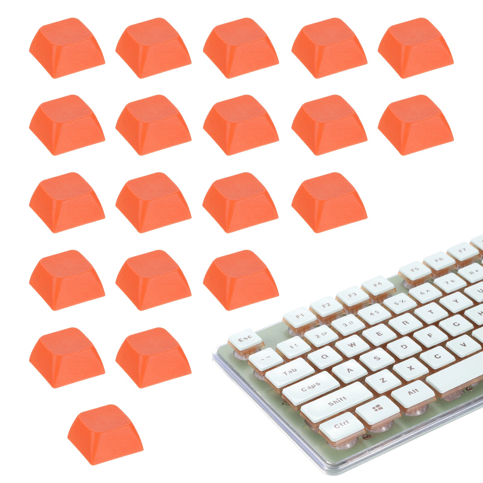 20Pcs XDA Profile Keycap Set PBT Mechanical Numeric Keypads, Dark Orange