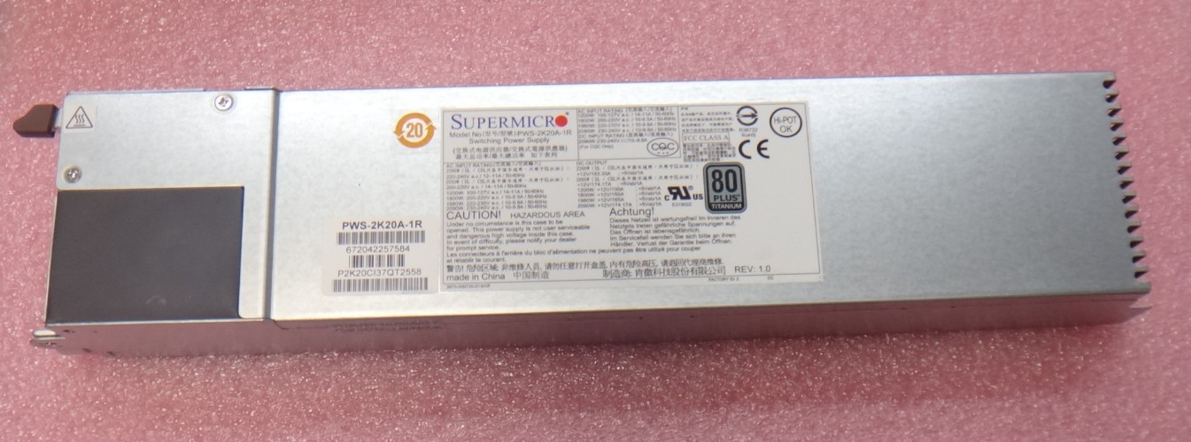 Supermicro PWS-2K20A-1R 7049GP Server Power 2200W 80+ Titanium