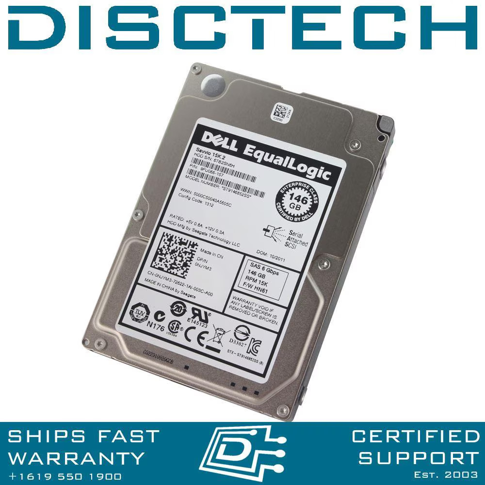 Dell EqualLogic NJYM3 / Seagate ST9146852SS 15K.2 146GB 15K 2.5" SAS HDD