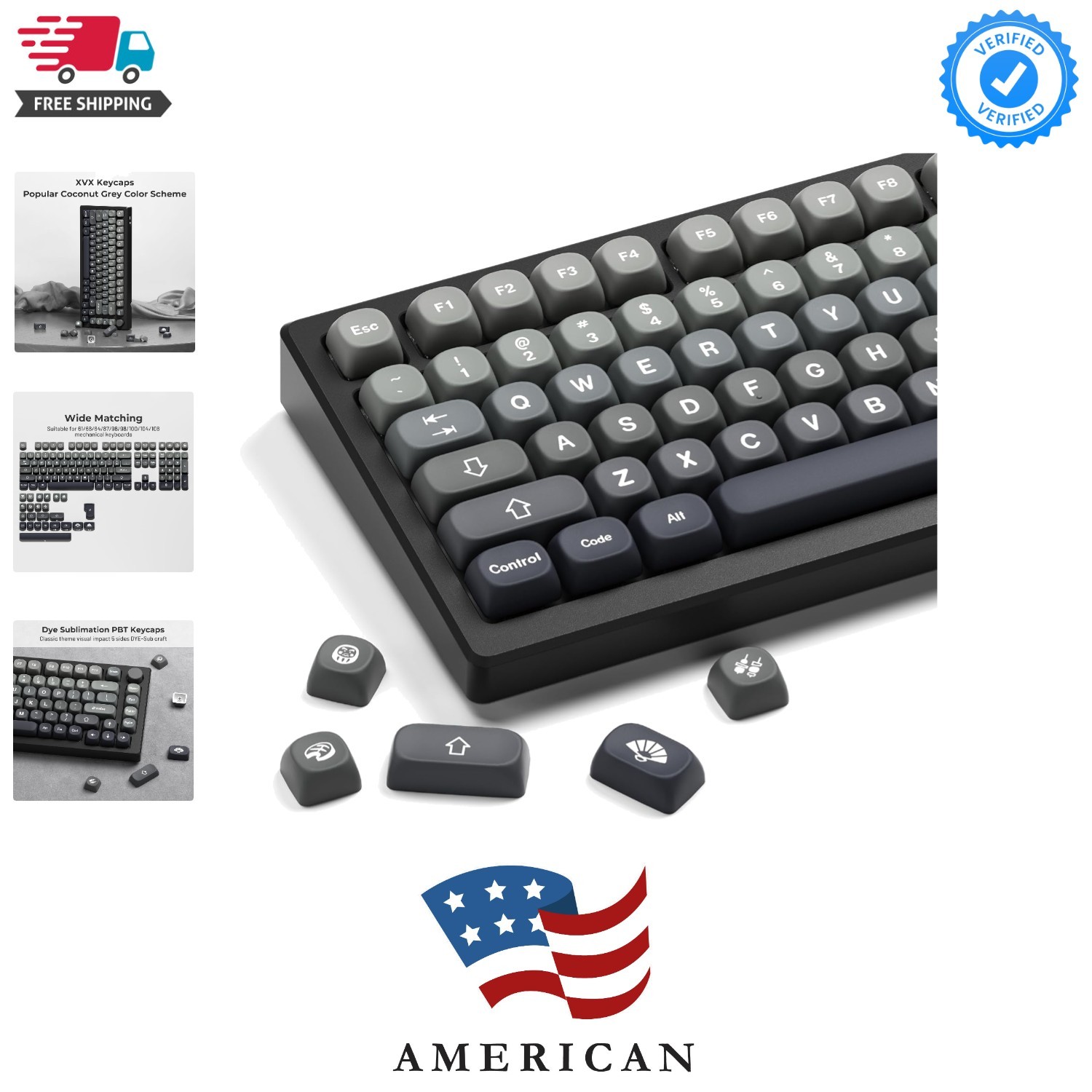 XVX PBT Keycaps-MOA Keycap, Custom Keyboard Keycaps 60 65 75 100 Percent, 5 S...