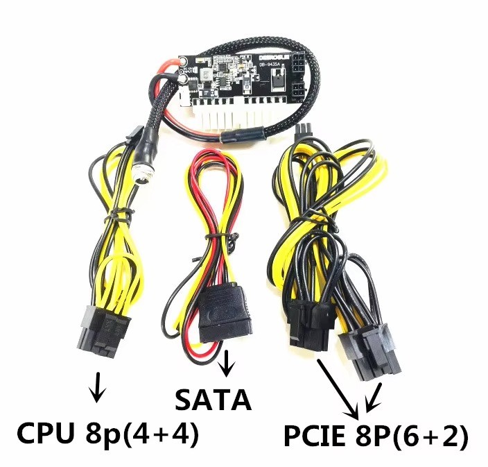 DEBROGLIE DC-ATX 400W Pico PSU 12V Input 24Pin Power Module XT60 ITX Case
