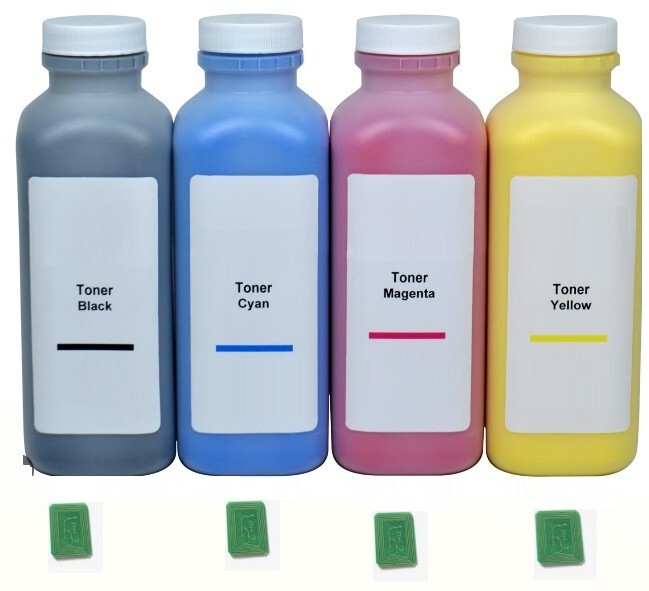 4 x NEW COMPATIBLE TONER REFILL FOR OKIDATA C931 / C941 / C942 + 4 CHIPS C-Y-M-K