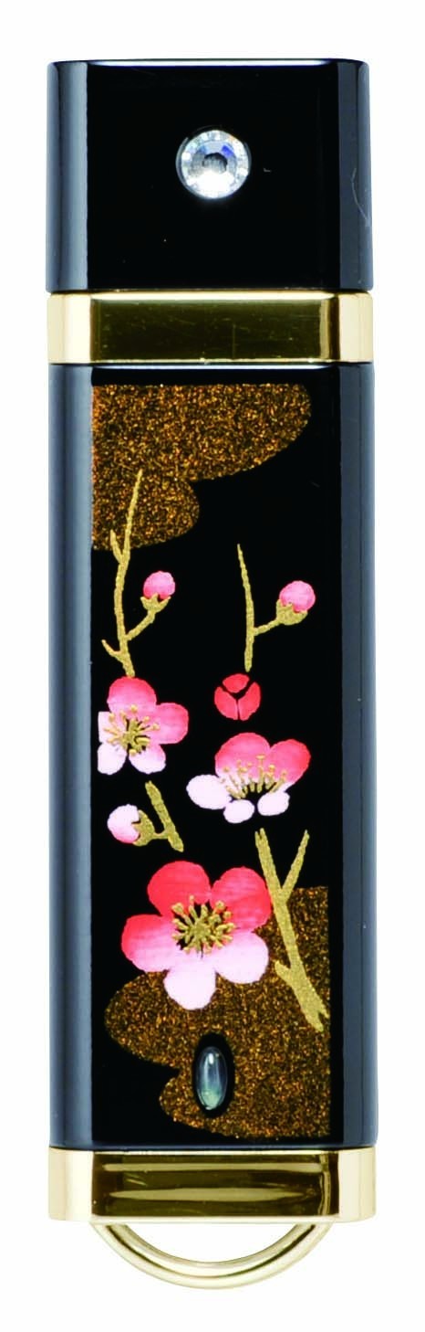 Japanese Maki-e USB Flush drive traditional design "UME Japan Flower" 16GB