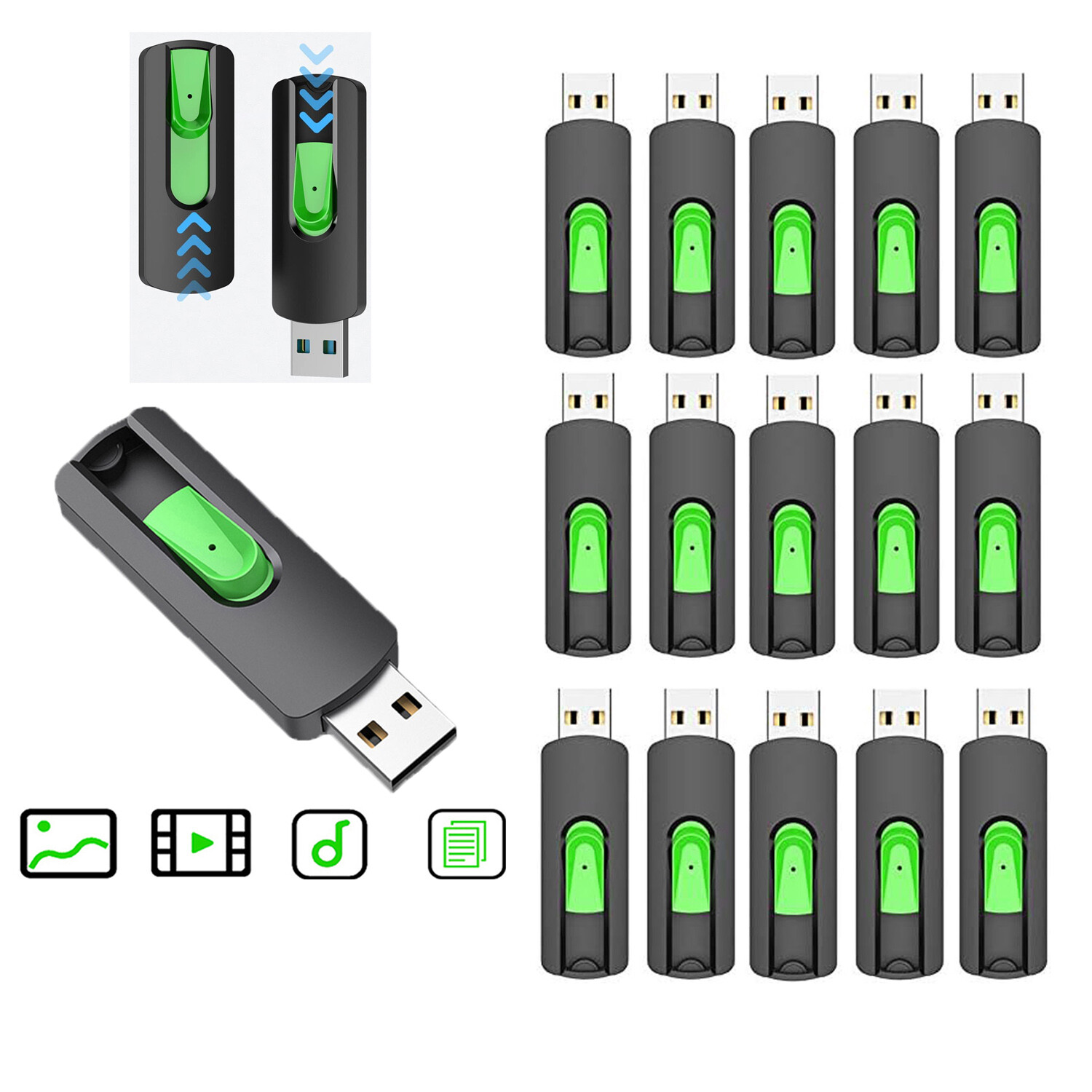 64GB USB 2.0 Flash Drive Thumb Drive USB Stick  Memory Stick USB Pen Drives Lot