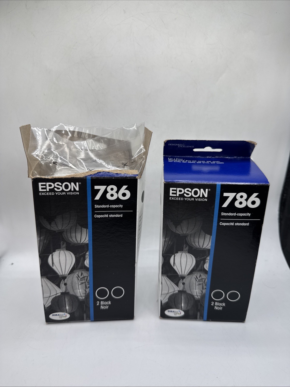 2x Boxes Genuine Epson 786 Black Ink Cartridges 2 Pck Sealed Box ~ NEW.  DK