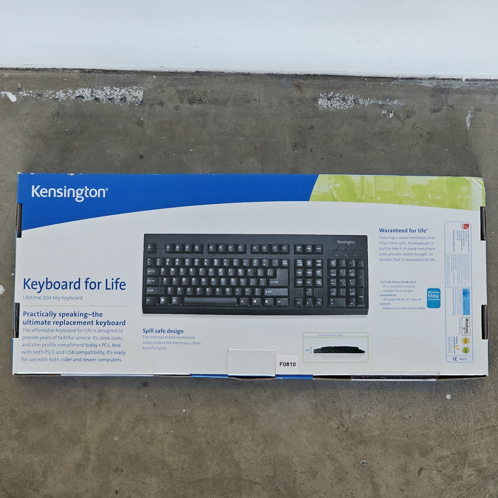 Kensington USB 104-Key Wired Keyboard, w/Numpad, Model 64331, Black