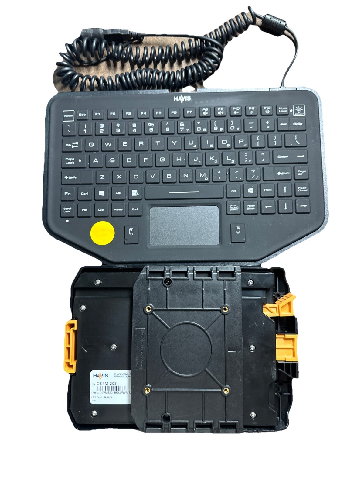 New Havis KB-101 USB backlit keyboard w C-KBM-201 Keyboard Mount 