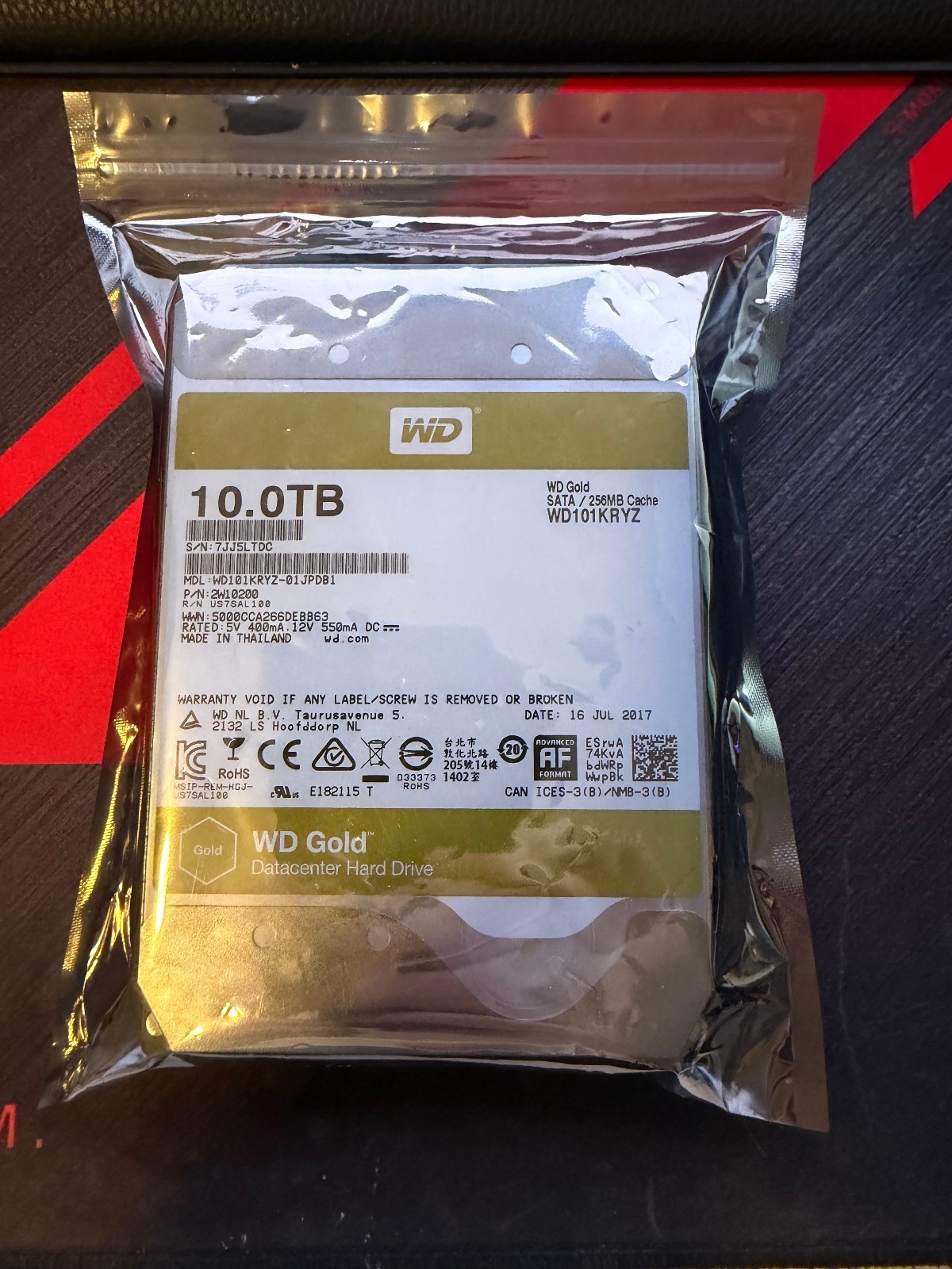 WD GOLD 10TB WD101KRYZ 3.5" 7.2K 256MB cache SATA HDD