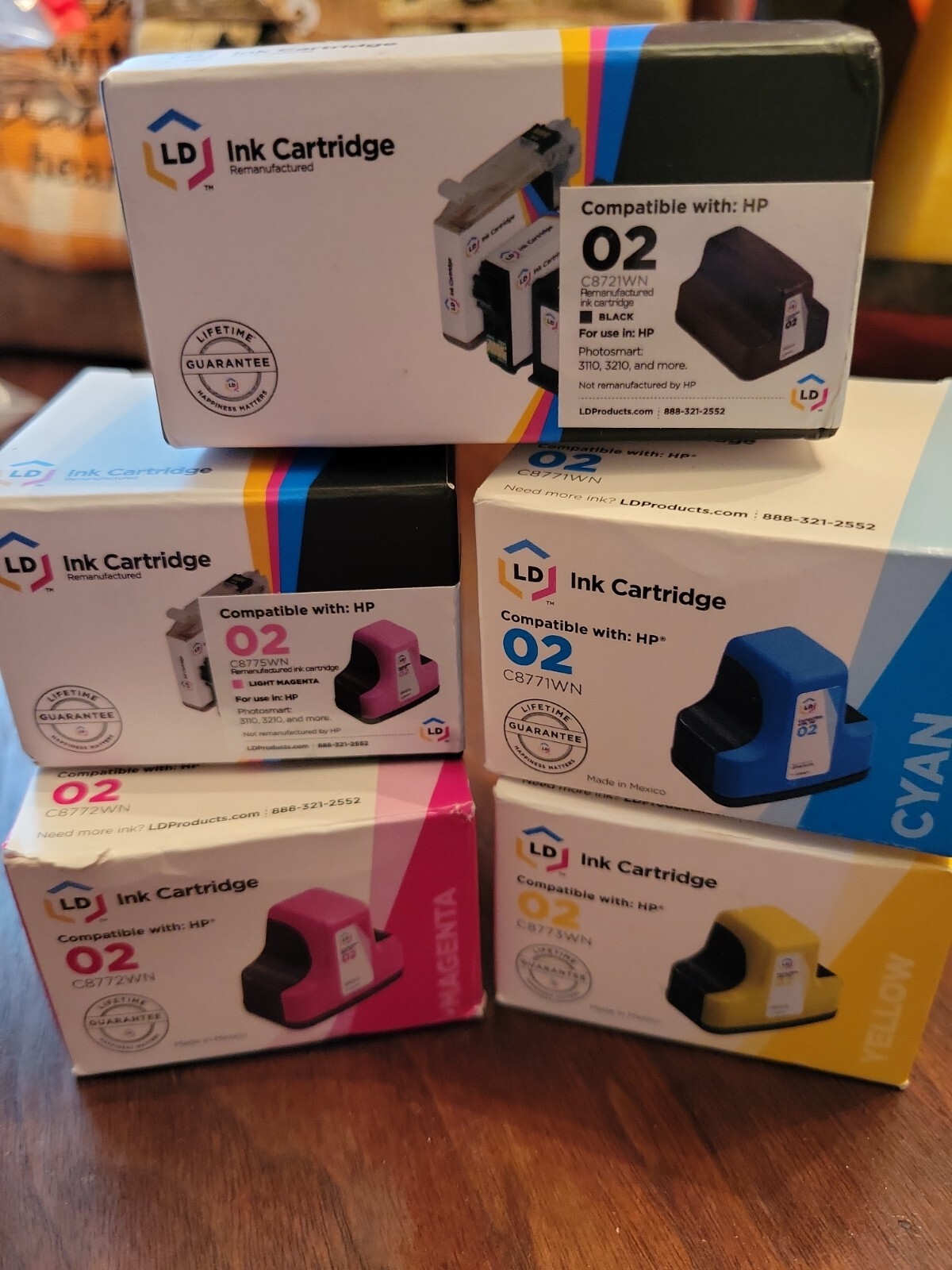 LD Ink Cartridges. Yellow, Light Magenta, Magenta, Cyan & Black