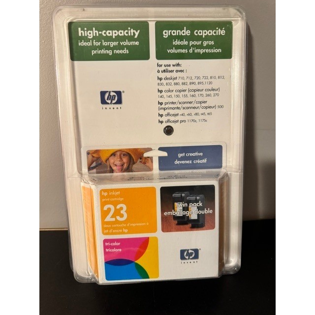 HP 23 Tri-Color Inkjet Print Cartridge Twin Pack C1823D High Capacity New