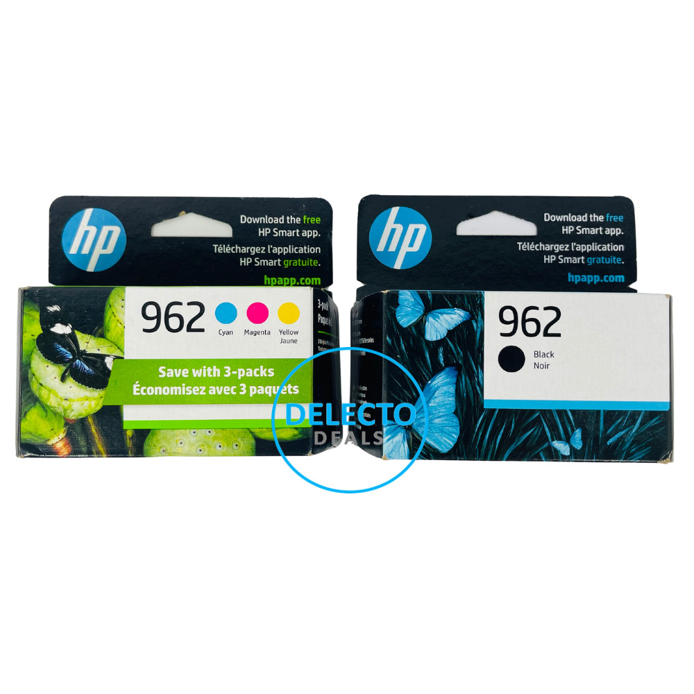 GENUINE 4-PACK HP 962 BLACK & COLOR INK OFFICEJET PRO 9010 SEALED Boxes 2026