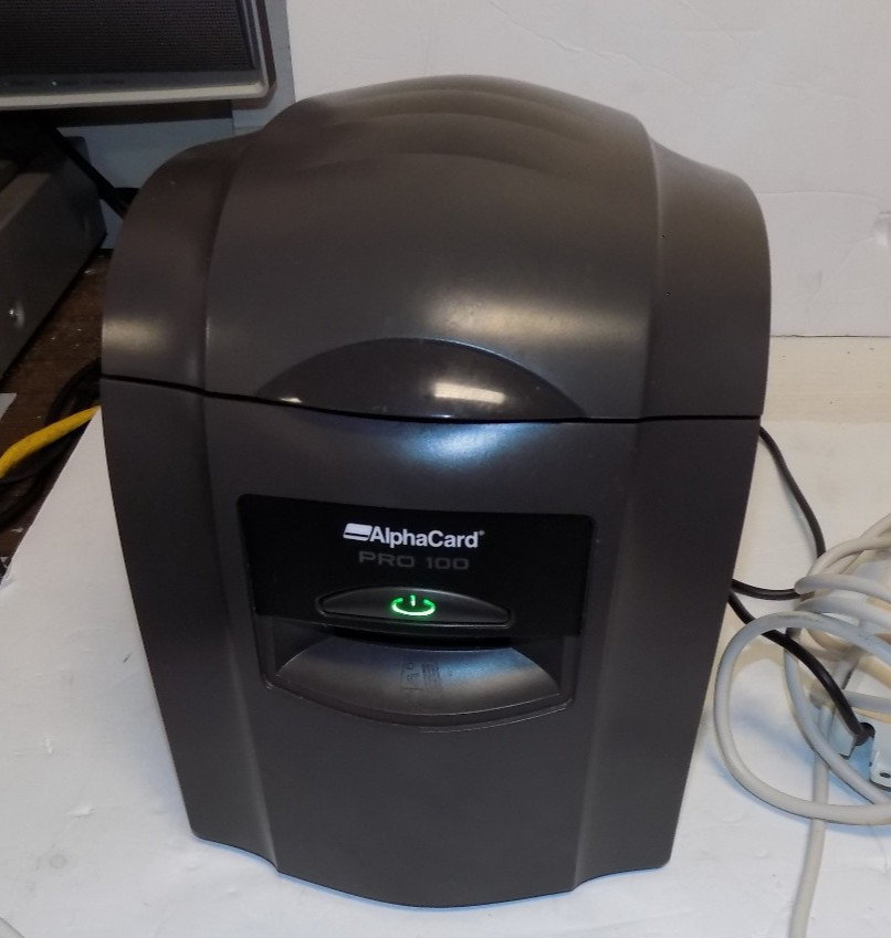 MagiCard Pronto Card Printer AlphaCard Pro 100 ID Card Printer Power Tested