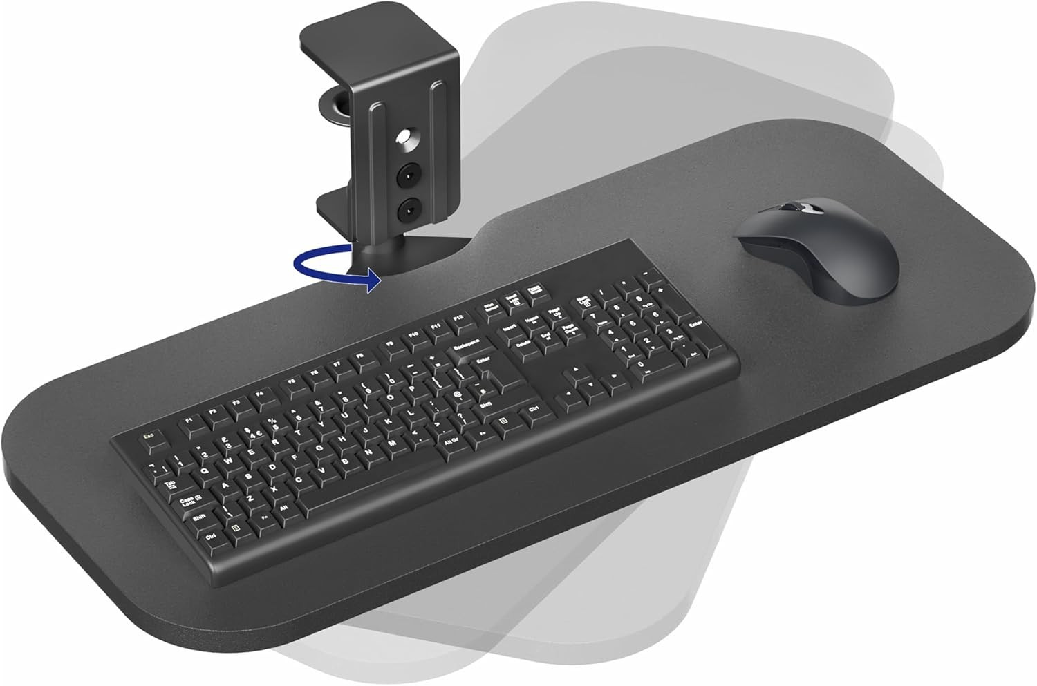 VIVO Clamp-On 23 X 10 Inch Rotating Computer Keyboard and Mouse Tray, Extra Stur