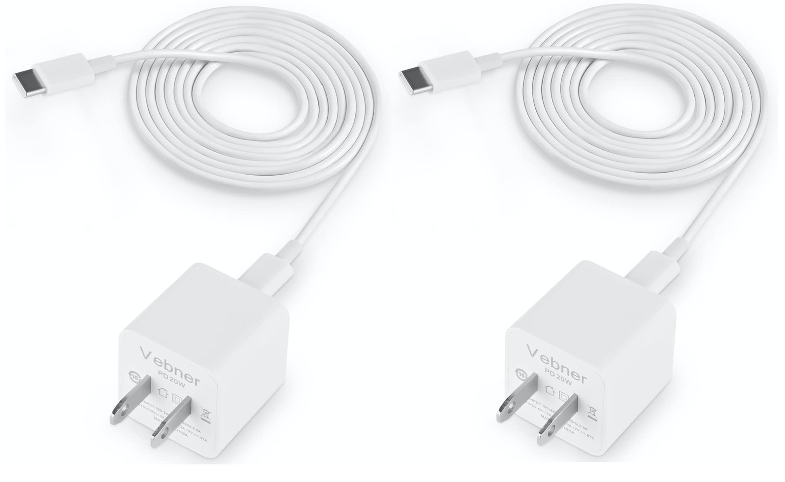 Vebner Power Cord 2-Pack Compatible with eero, eero 6, Pro 6, Pro 6+ & Pro 6E