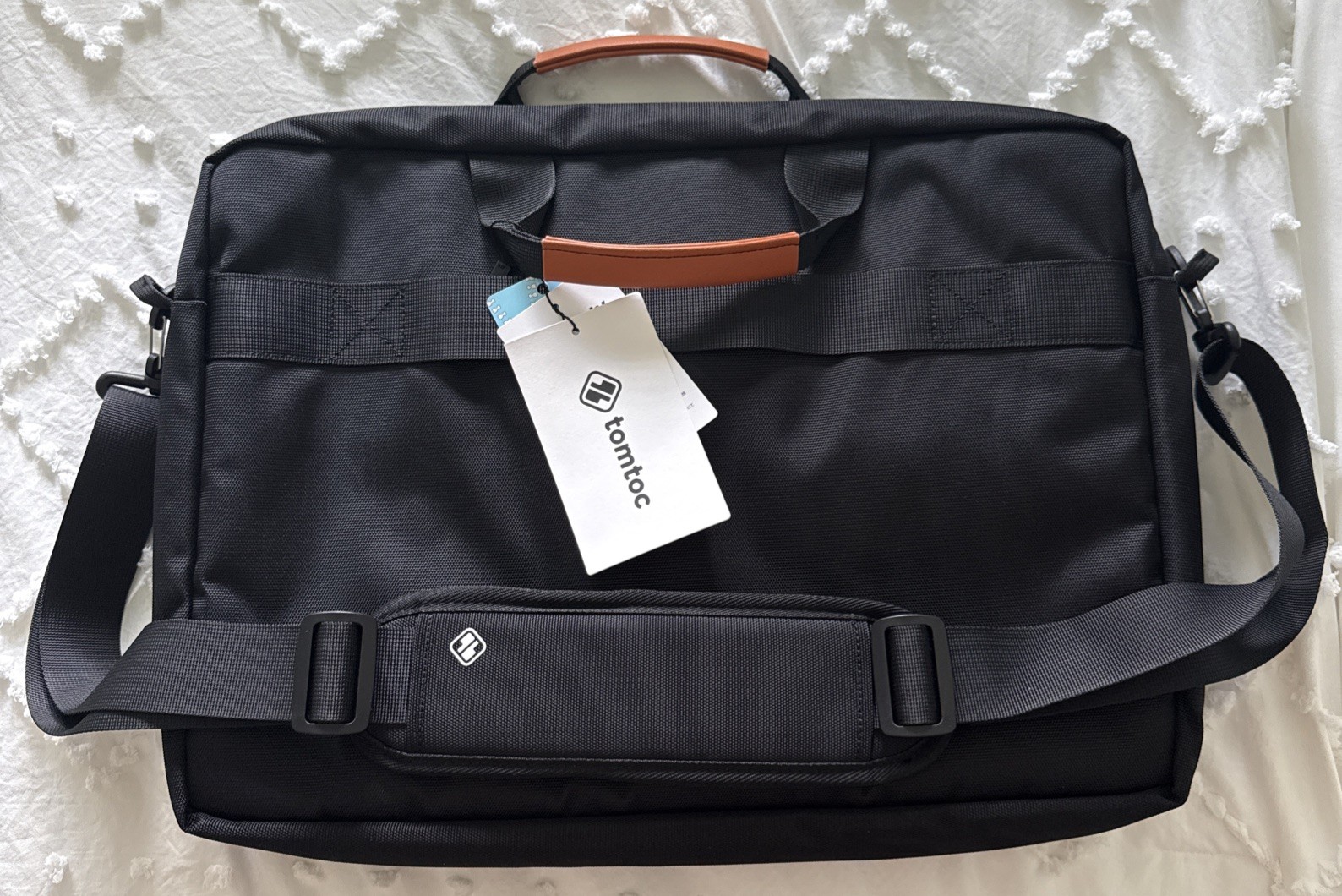 tomtoc Laptop Shoulder Bag for 15.6” Multi-Functional Business Laptop Briefcase
