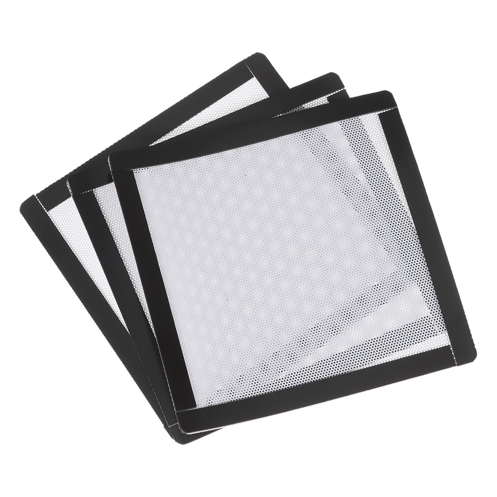 3PCS PC Dust Filter 140x140mm Magnetic Frame PVC Computer Cooler Mesh White