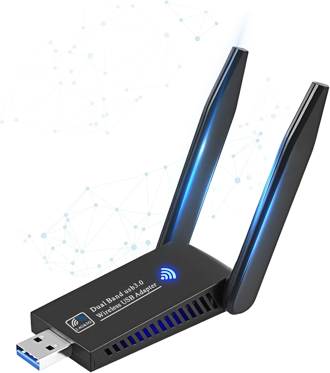 adaptador wifi usb inalambrico de 1300 mbps de doble banda para computadora pc