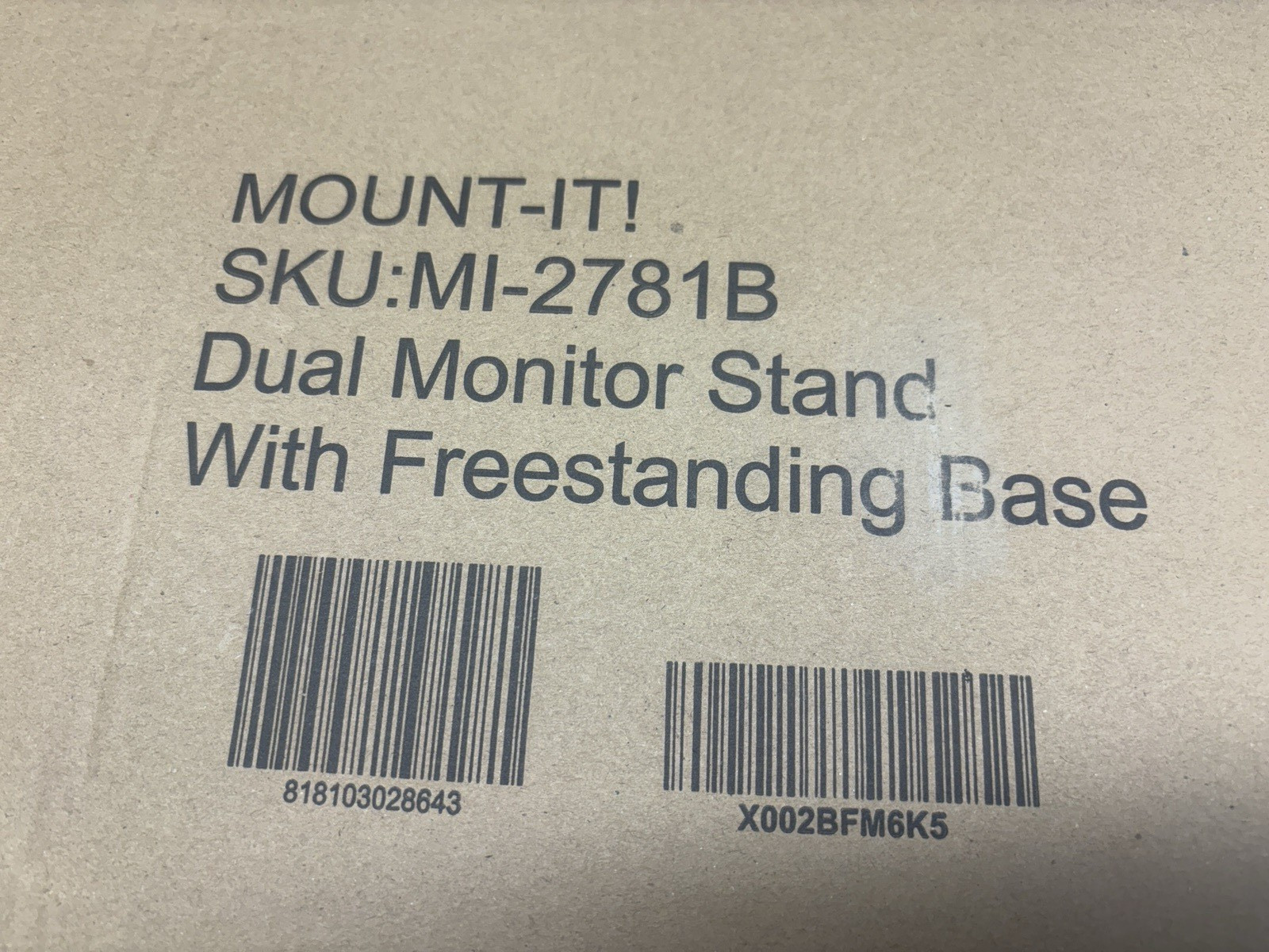 Mount It Dual Monitor Stand with Freestanding Desktop Base MI-2781