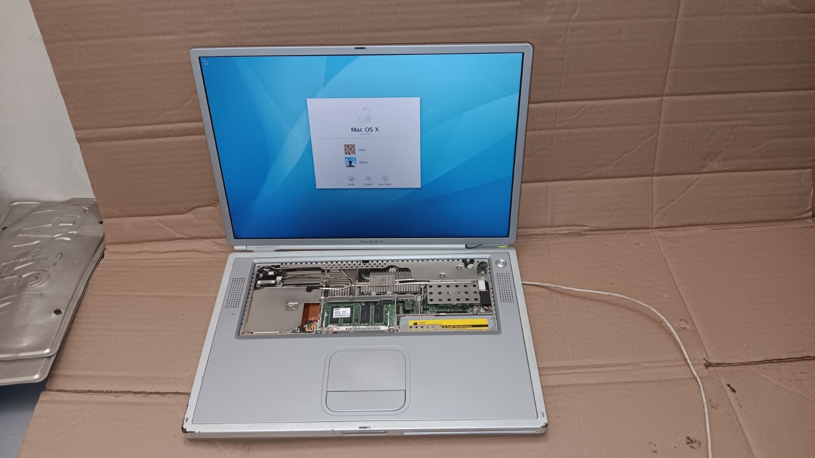 Vintage Apple PowerBook G4 Titanium Laptop 800 MHz 60 GB HD 15" LCD Screen A1001
