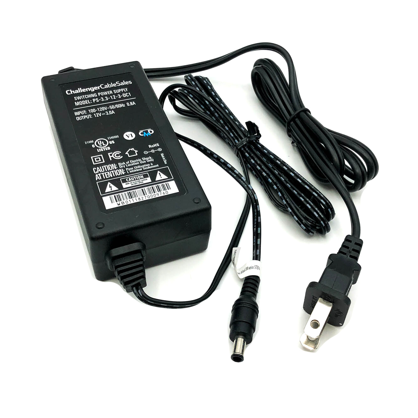 Challenger Cable Sales 12V AC Adapter for Spectrum 100 110 200 210 STB's Series