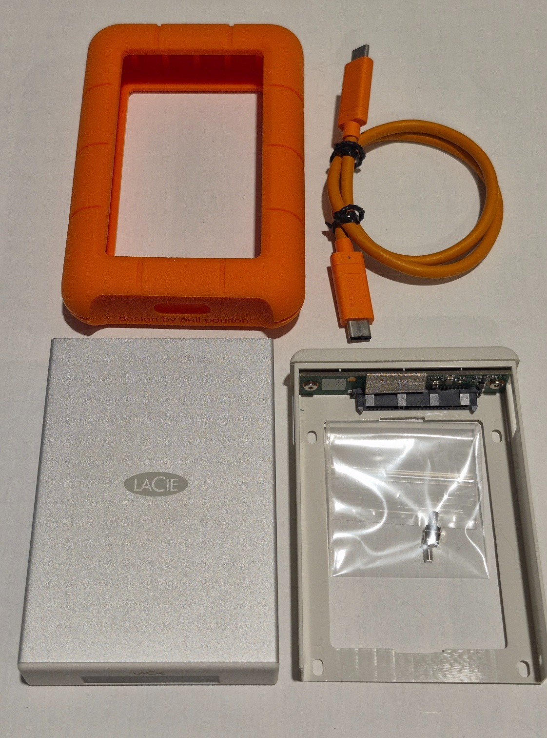LaCie Rugged Portable USB-C Enclosure for up to 5TB 15mm thick SATA 2.5" HDD