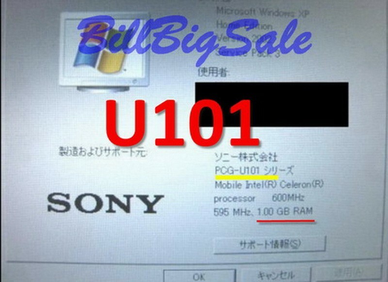 (1GB RAM) 1x1G SONY VAIO PCG U101 TR1 TR2 TR3 TR5 X505 MicroDIMM DDR-333 d μ