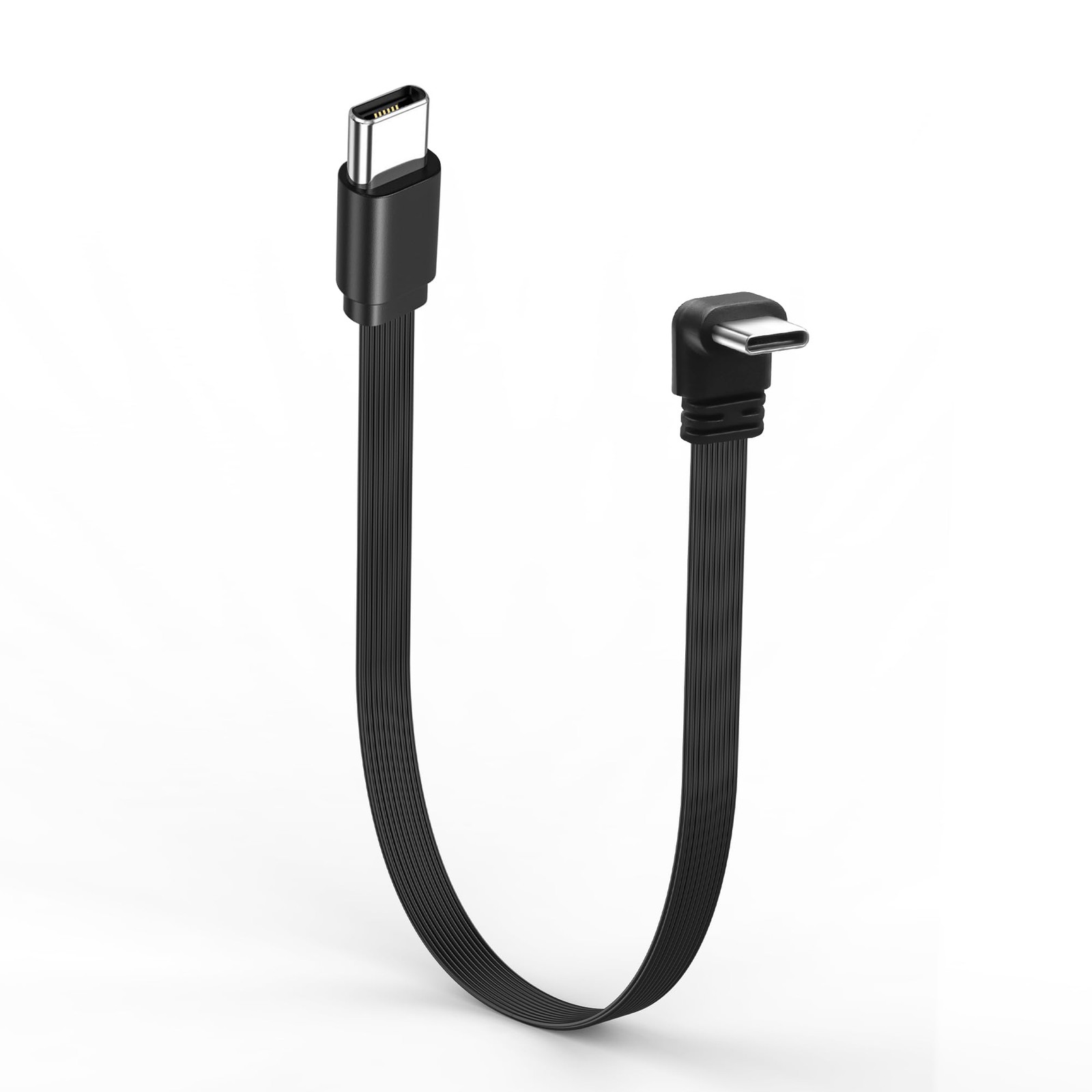 JSADZKJ 0.65FT Short USB C to USBC Cable 90 Degree Type C Male 20cm 