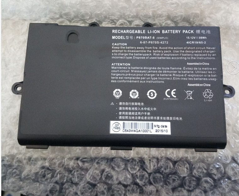 Original Battery P870BAT-8 6-87-P870S-4272 For CLEVO P775DM3 P8700S P870DM 89Wh