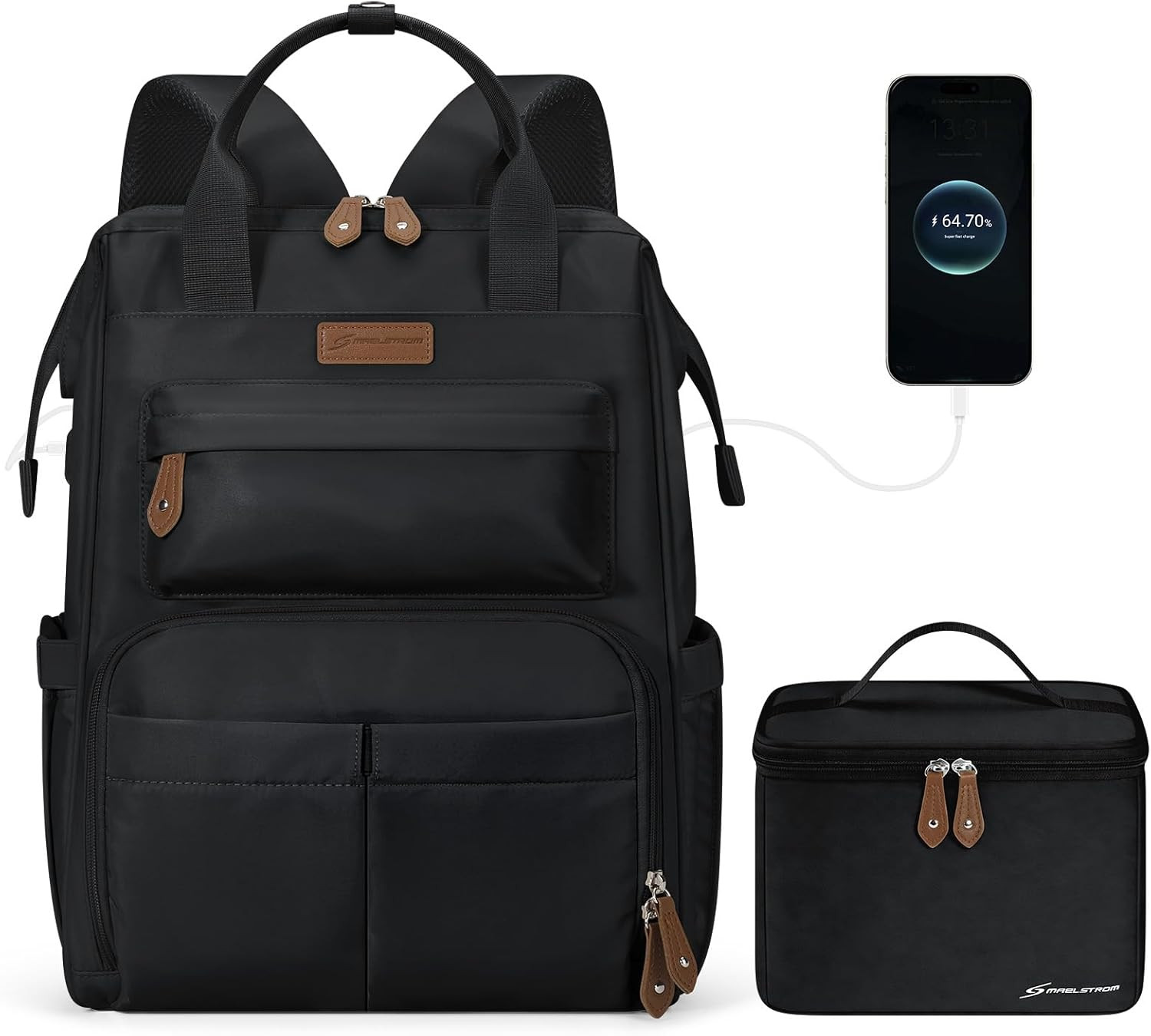 Versatile Travel Backpack with Insulated Lunch Box for 15.6-17.3" Laptops