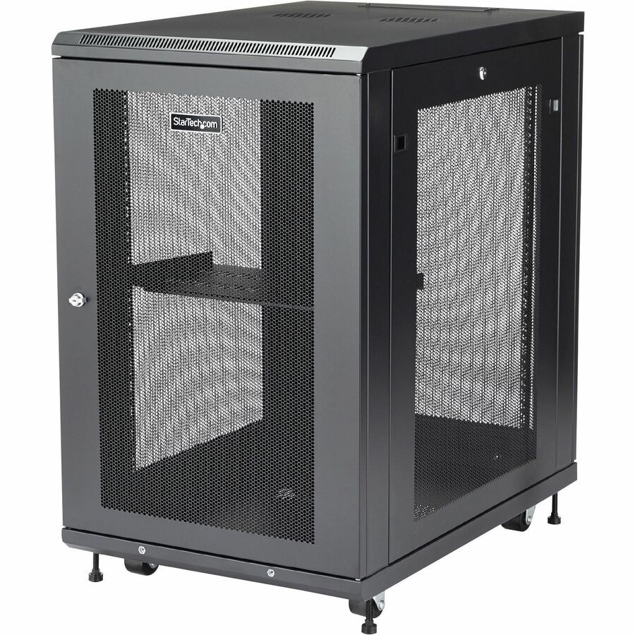 StarTech 4-Post 18U Server Rack Cabinet, 19" Data Rack Cabinet for Computer / IT
