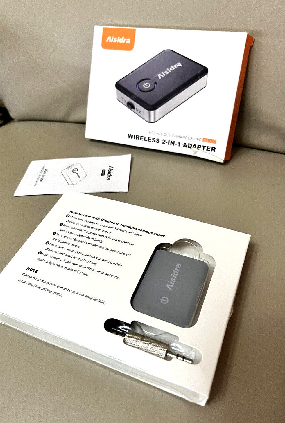 AISIDRA Bluetooth Transmitter Receiver V5.0 2 in 1 Adapter