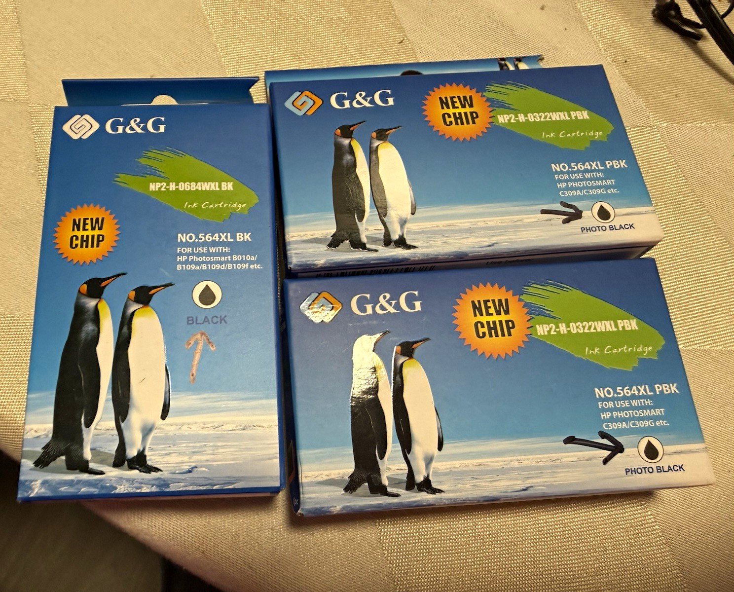 3. G&G Compatible HP 564XL Ink Cartridges Black & Photo Black NP2-H-0684/0322