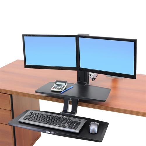 Ergotron WorkFit-A Dual Workstation with Suspended Keyboard