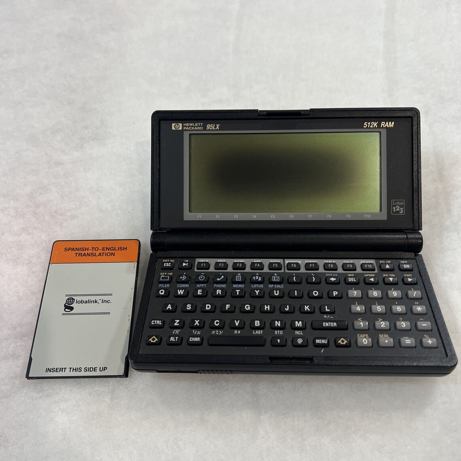 Hewlett Packard HP 95LX Palmtop Handheld Computer 512K Ram Globalink Eng To Spa