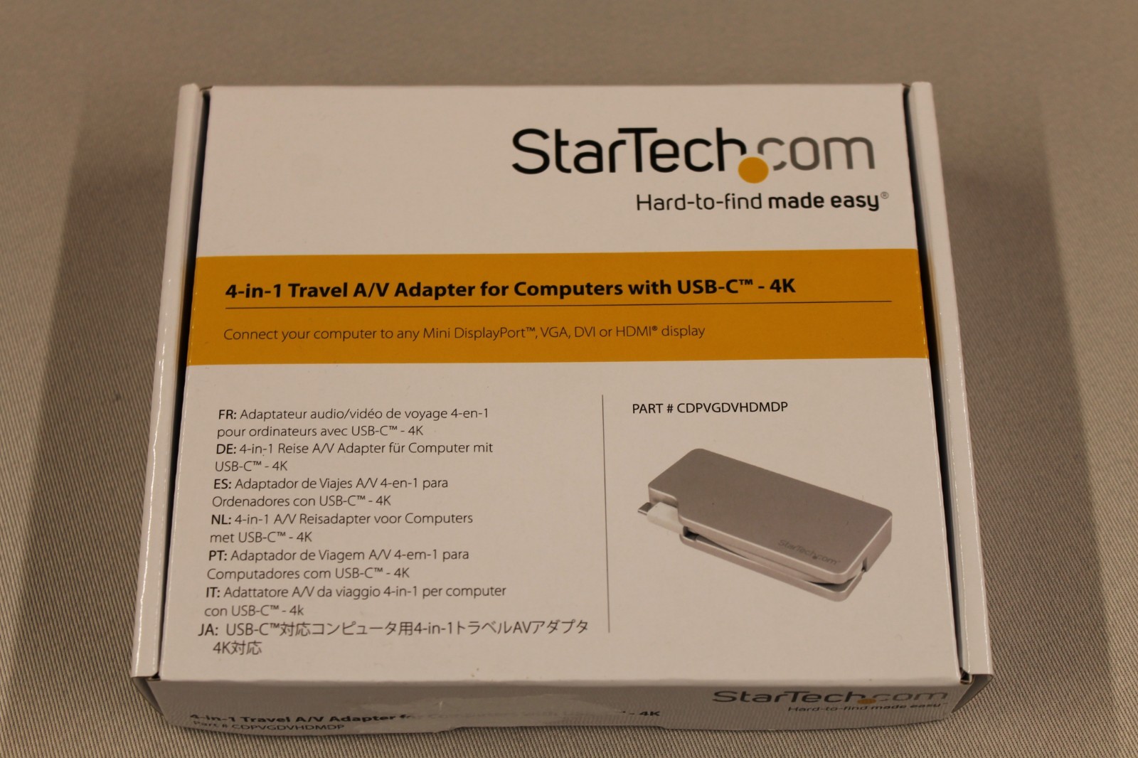 StarTech 4-in-1 USB-C to VGA/DVI/HDMI/mDP Travel A/V Adapter -USED Tested