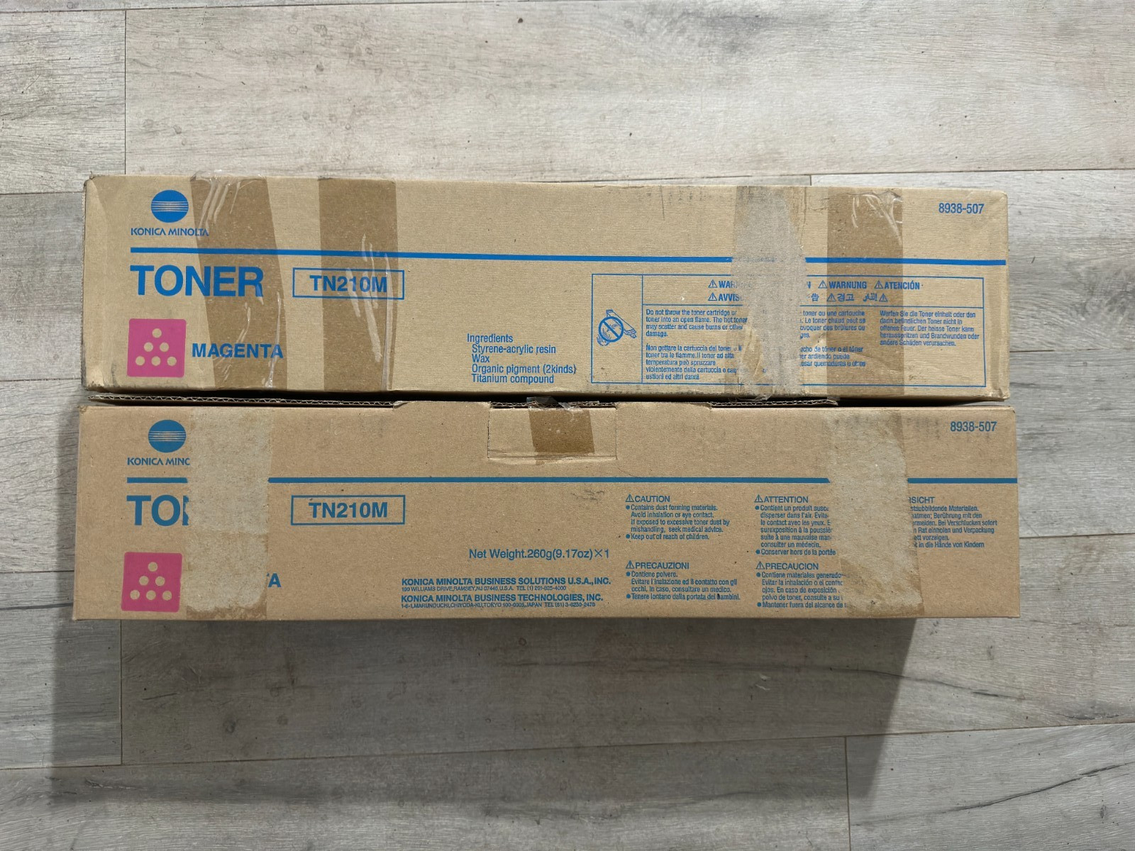 Two - Konica Minolta TN210M Magenta Toner Cartridge