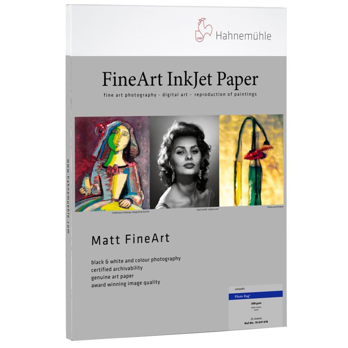 Hahnemuhle Matte Photo Rag, 100 % Rag, Smooth, White Inkjet Paper, 308 gsm, 13x1