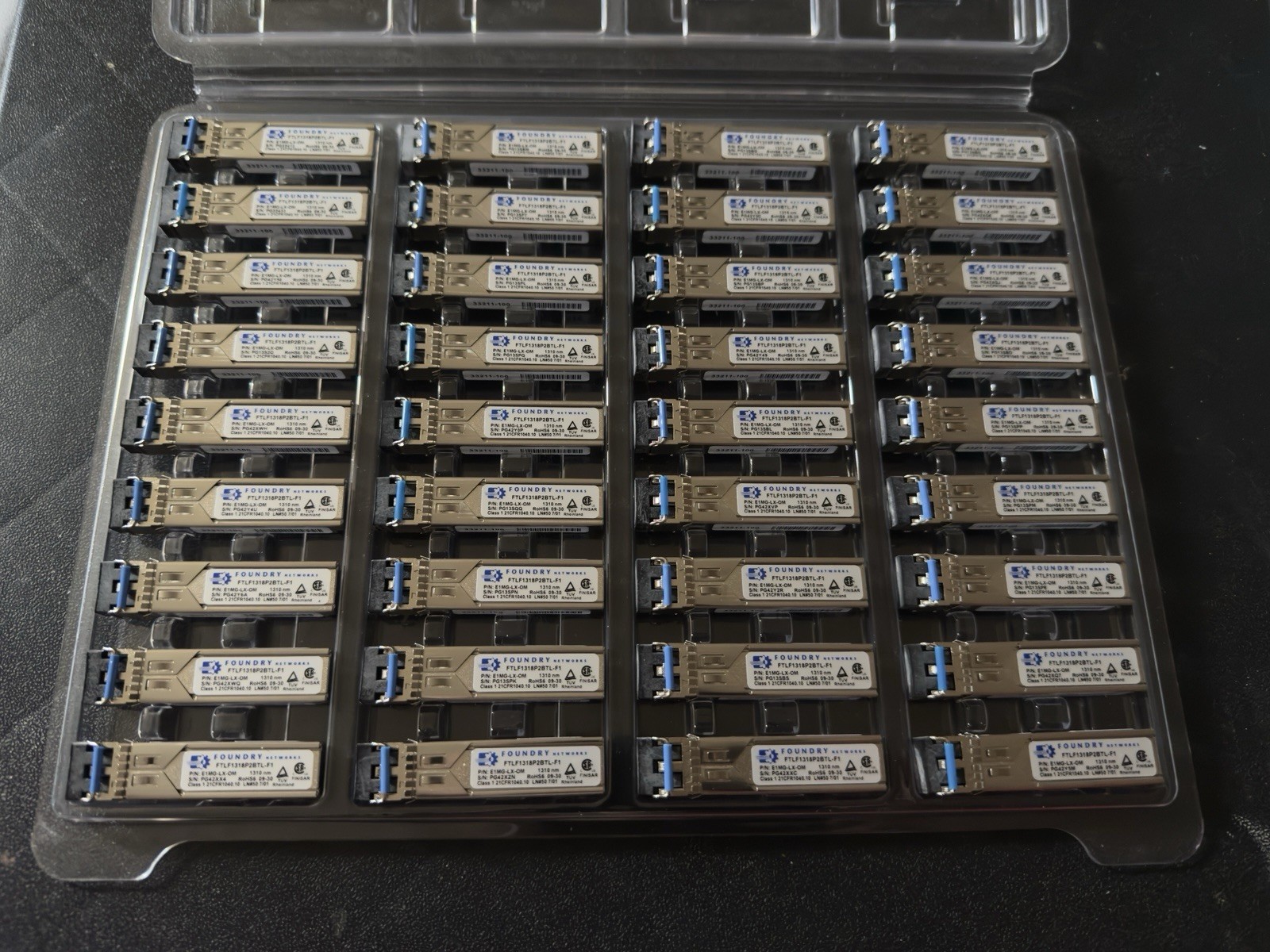Brocade/Foundry E1MG-LX-OM SFP Transceiver – 36 Count Pack – New, Never Used