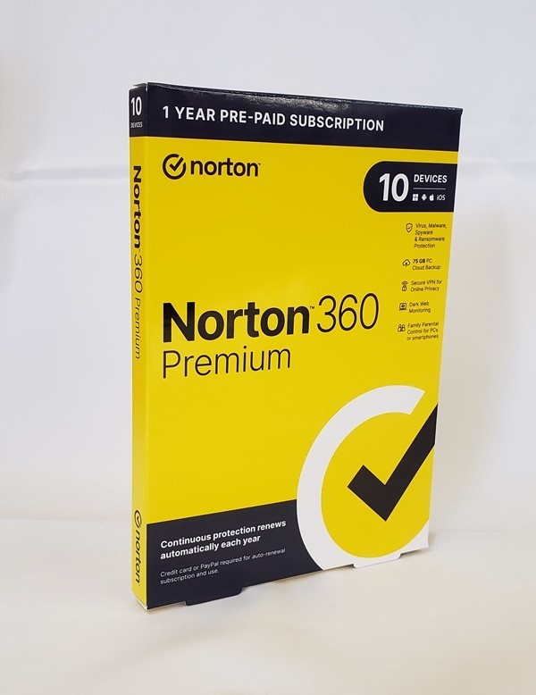 Norton 360 Premium 10 Devices with Auto Renew Brand New Retail Box (US only)