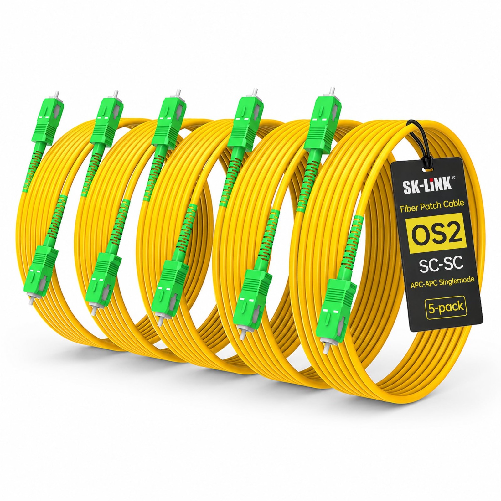 5 PCS OS2 LSZH SCSC APC Fiber Optic Patch Cord 3m 10 FT Cable Network