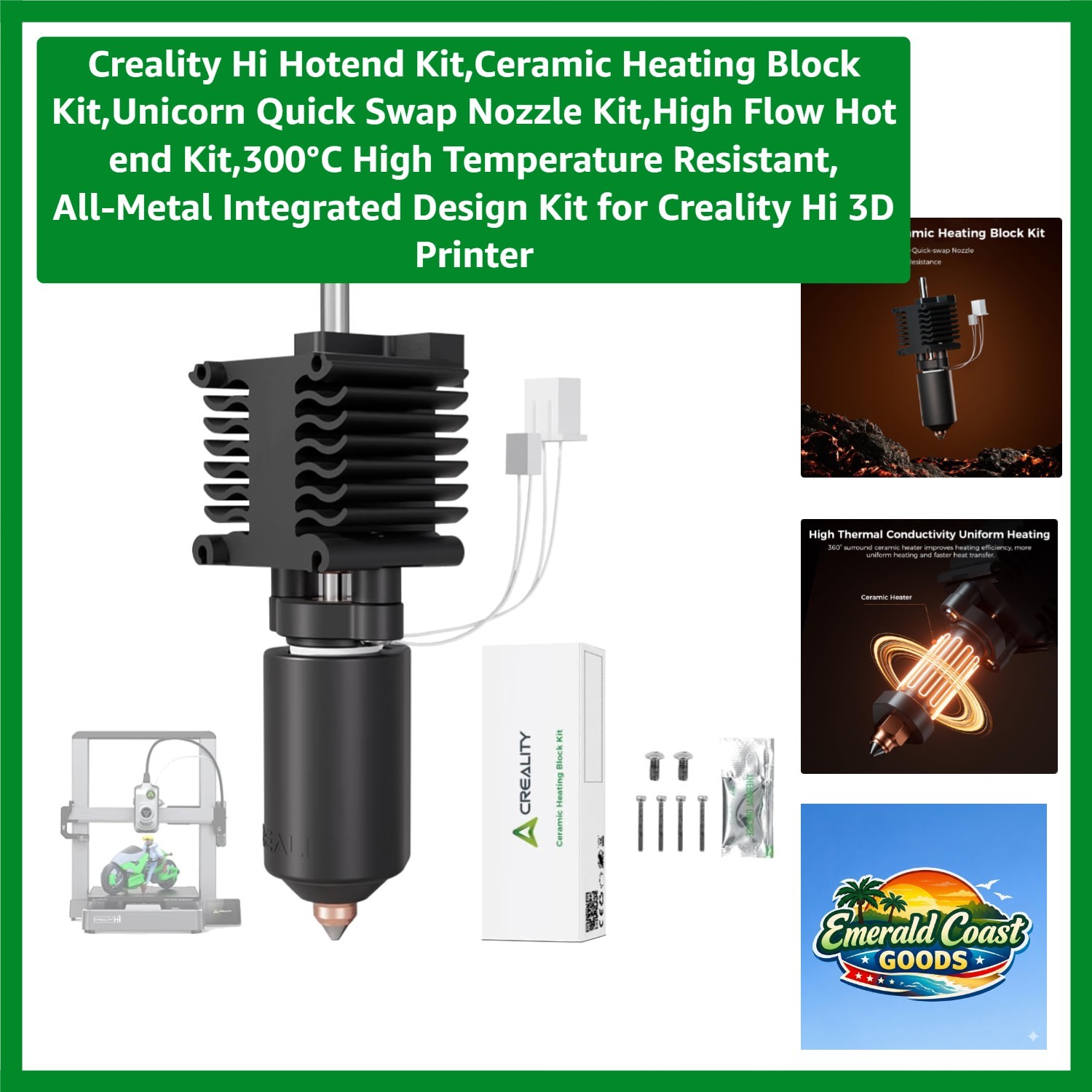 Hi Hotend Kit,Ceramic Heating Block Kit,Unicorn Quick Swap Nozzle Kit,High Fl...