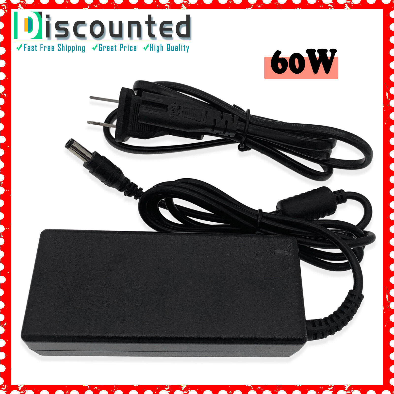 AC Adapter For MSI Optix MAG240CR MAG24C LED Monitor Power Supply Cord