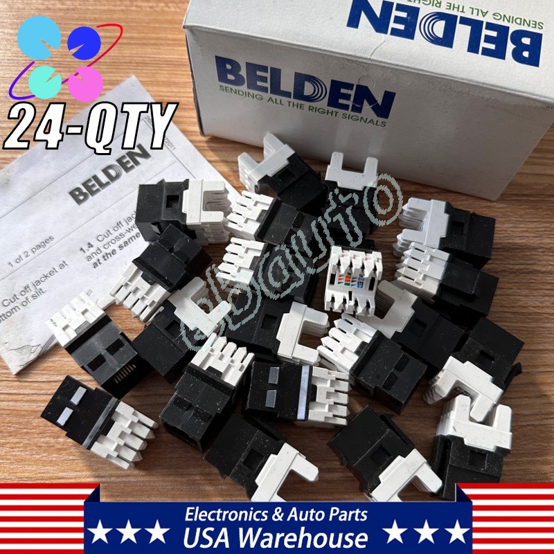 24PCS For Belden AX101321 Category6A 8Position KeyConnect RJ45 Jack Module Black