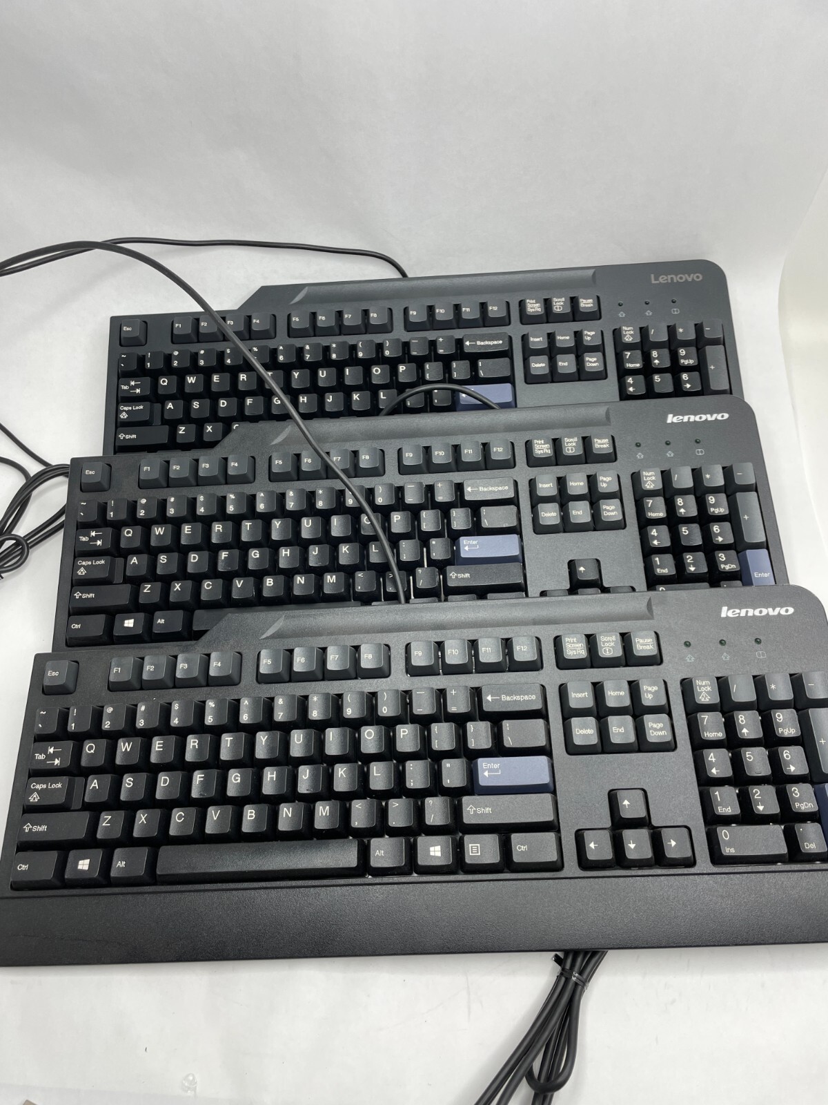 3x Genuine Lenovo Preferred Pro Wired USB Keyboard - Black  KB1021 - 54Y9400