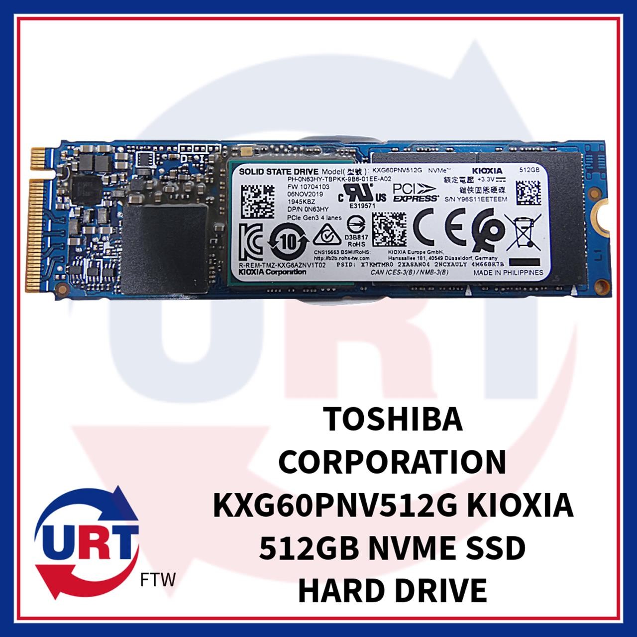 TOSHIBA CORPORATION KXG60PNV512G KIOXIA 512GB NVME SSD HARD DRIVE #198985#