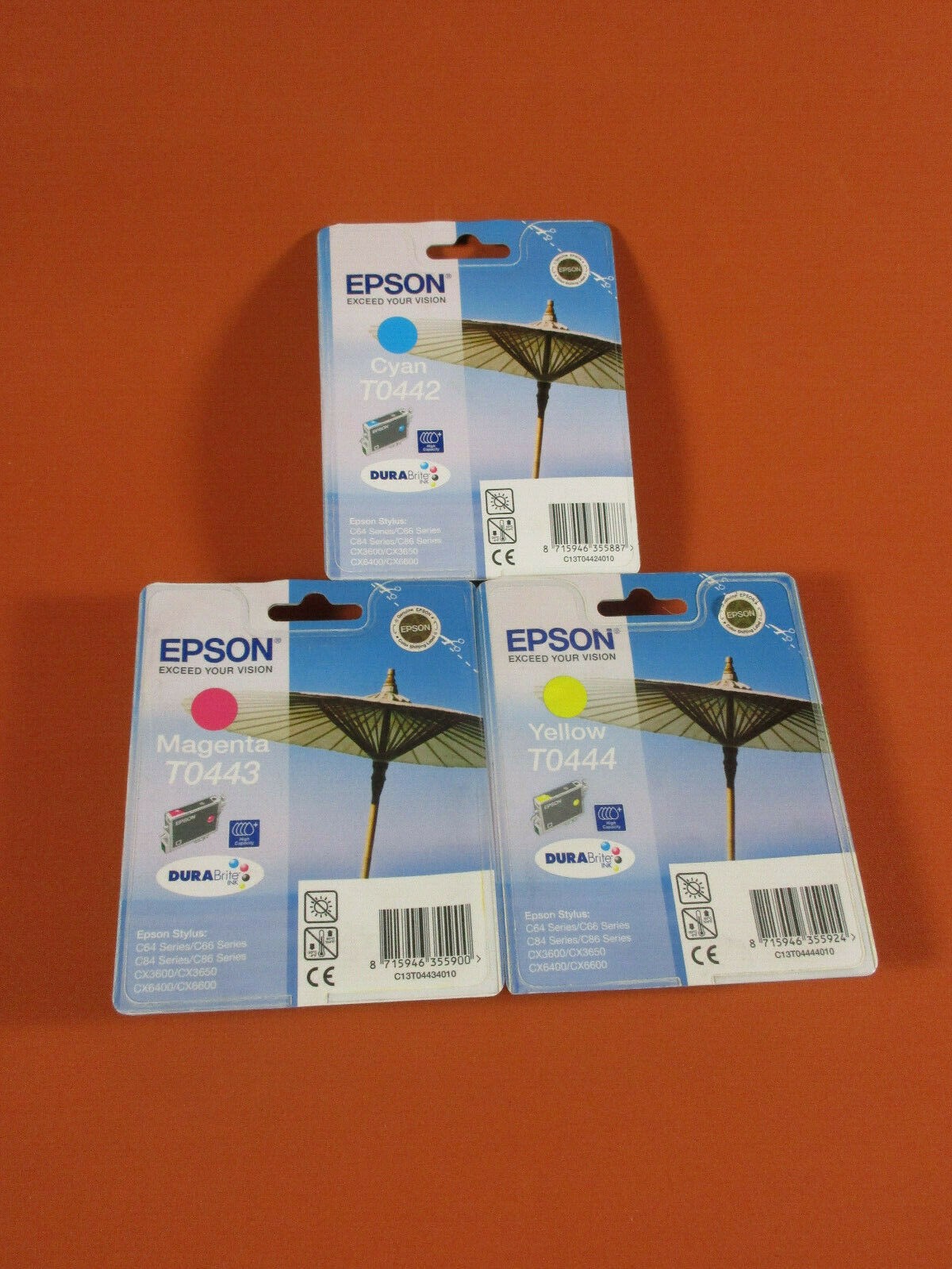 Original Epson T0442/T0443/T0444 original packaging, ink cartridge, printer cartridge