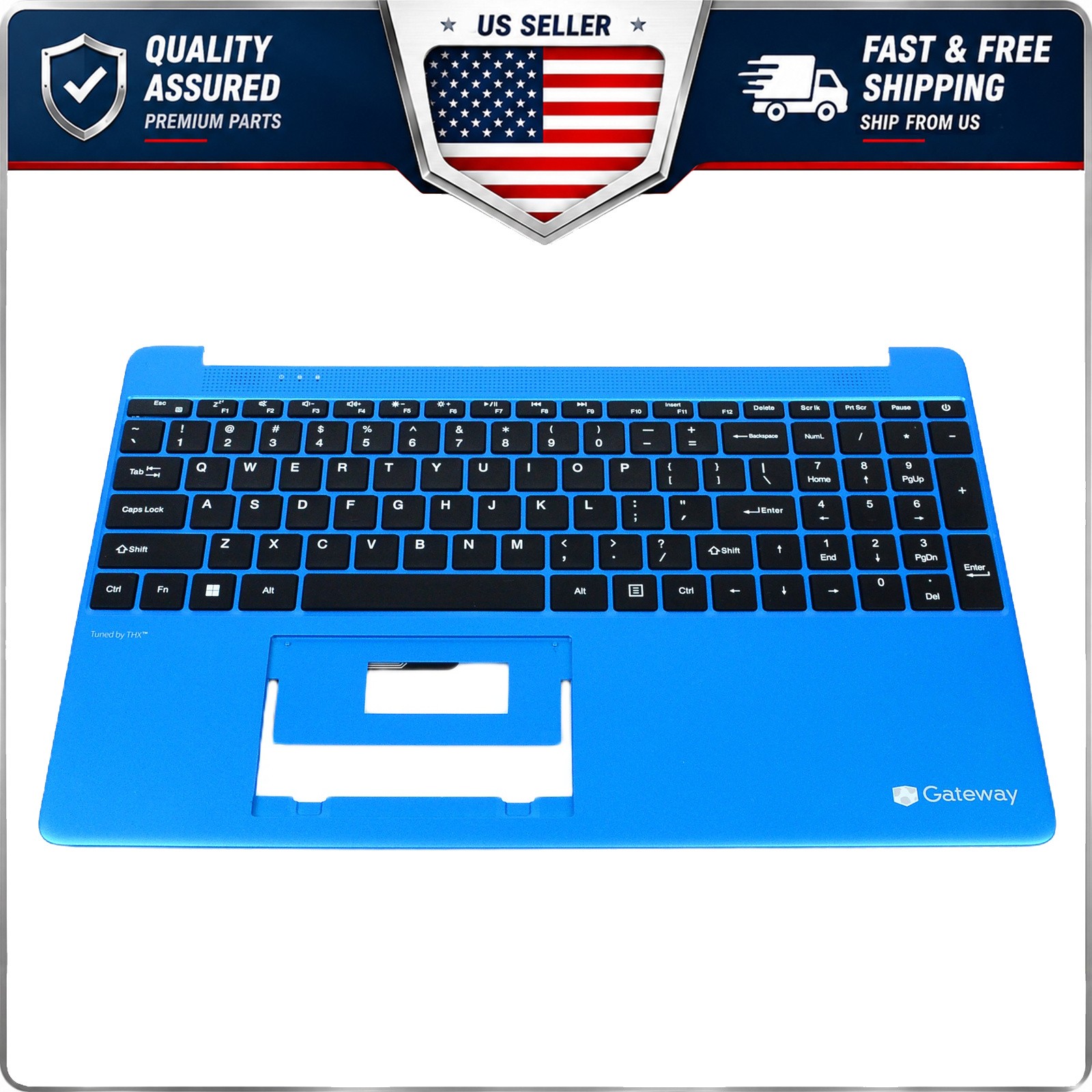 For Gateway GWTN156-1/-4/-5/-7 Blue US Keyboard Palmrest Upper Case No Touchpad