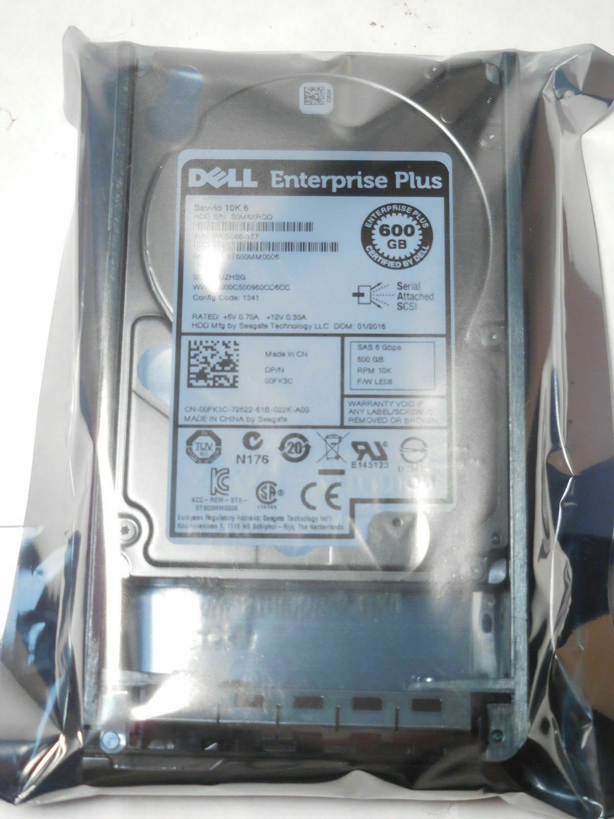 0FK3C FOR DELL EqualLogic 600GB 10K SAS 2.5" 6Gb/s HARD DRIVE ST600MM0006 00FK3C