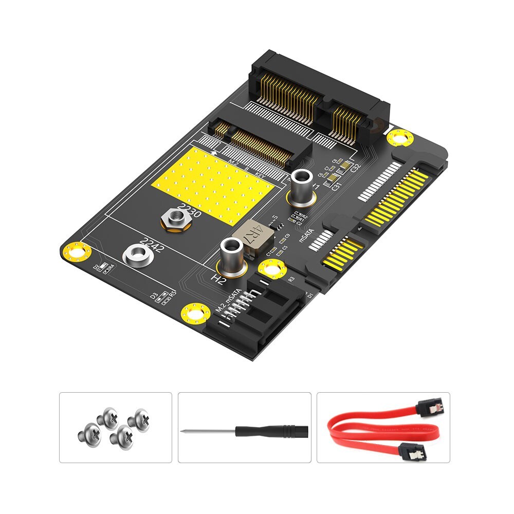 New Version 2 in 1 Combo Msata/M.2(NGFF) SSD to dual SATA3 Adapter